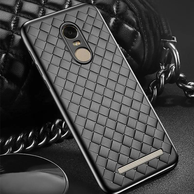 Чехол для Xiaomi redmi Note 3 Роскошный деловой матовый Плетеный чехол на заднюю панель