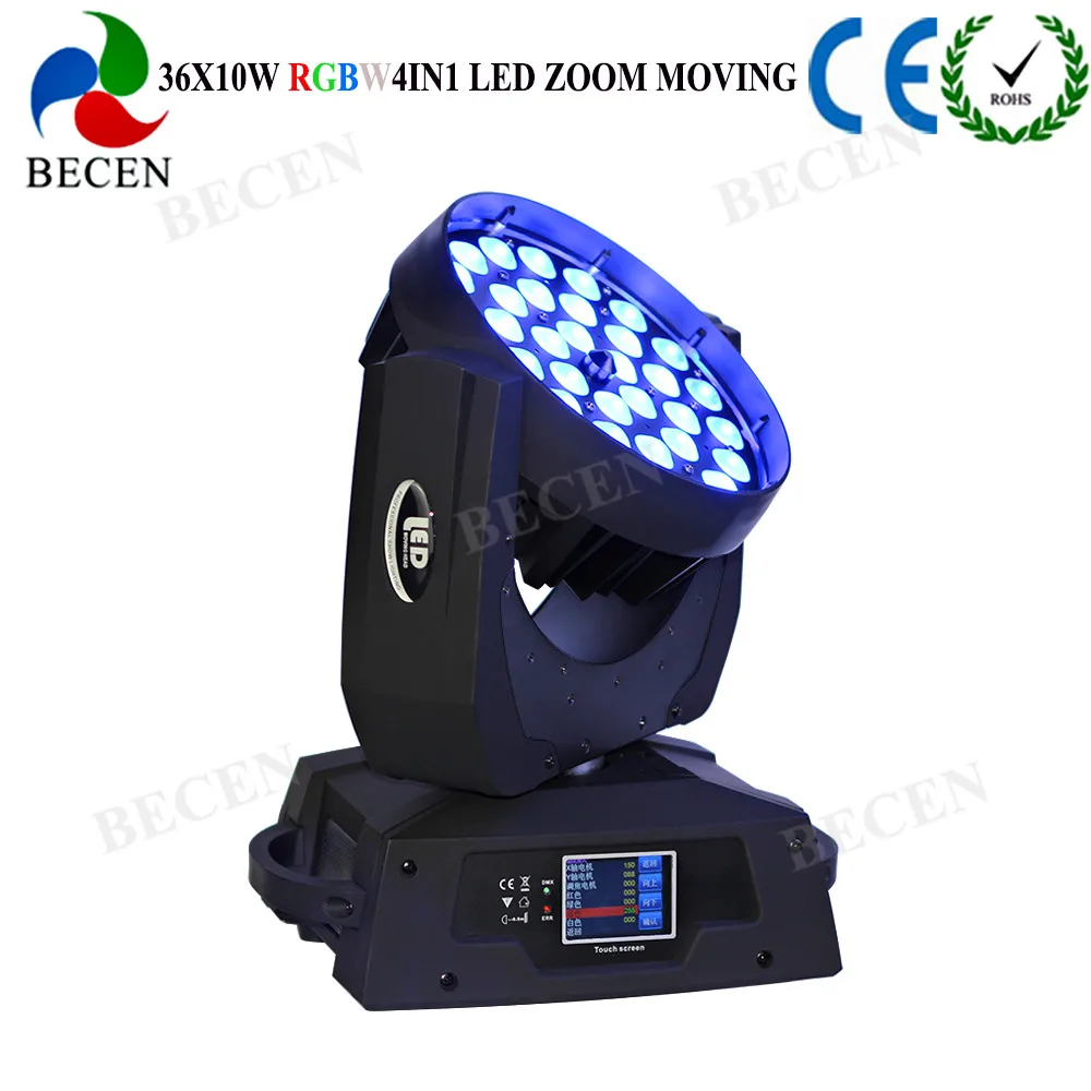 1-6 шт. сенсорный экран 36x10 Вт rgbw 4в1 светодиодный зум moving head wash light dmx512 led night | Лампы и