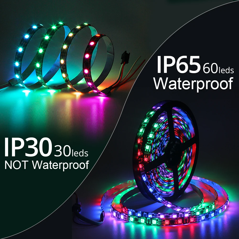 Светодиодная лента WS2811 pixel 5050 RGB 30 светодиодов 60 5 м/рулон 12 В постоянного тока Smart IC