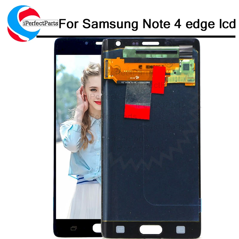 ЖК дисплей amoled для Samsung Galaxy Note 4 Edge N915 N9150 N915F с сенсорным экраном и дигитайзером в