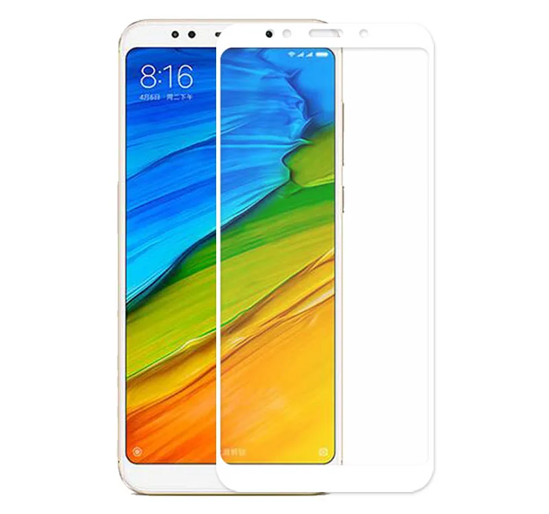White VOONGSON стекло для Xiaomi Redmi 5 Plus 5,9" Полное покрытие закаленное стекло для Xiaomi Redmi 5 5,7" Защитная пленка для экрана - Цвет: White