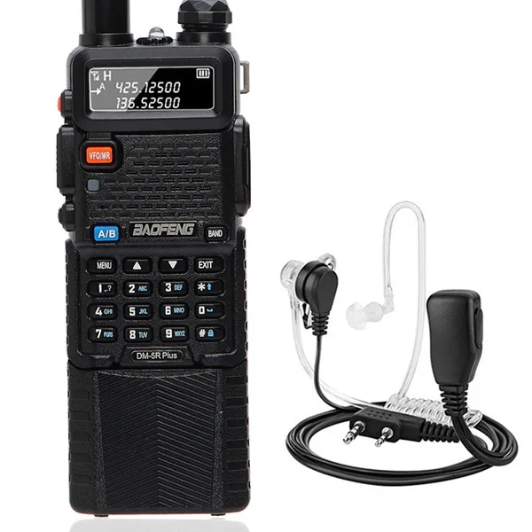 add headset Baofeng DM-5R PLUS DMR Dual Time slot Радио рация цифровой и аналоговый DMR ретранслятор совместимый с Motorola DM-9HX радио - Цвет: add headset