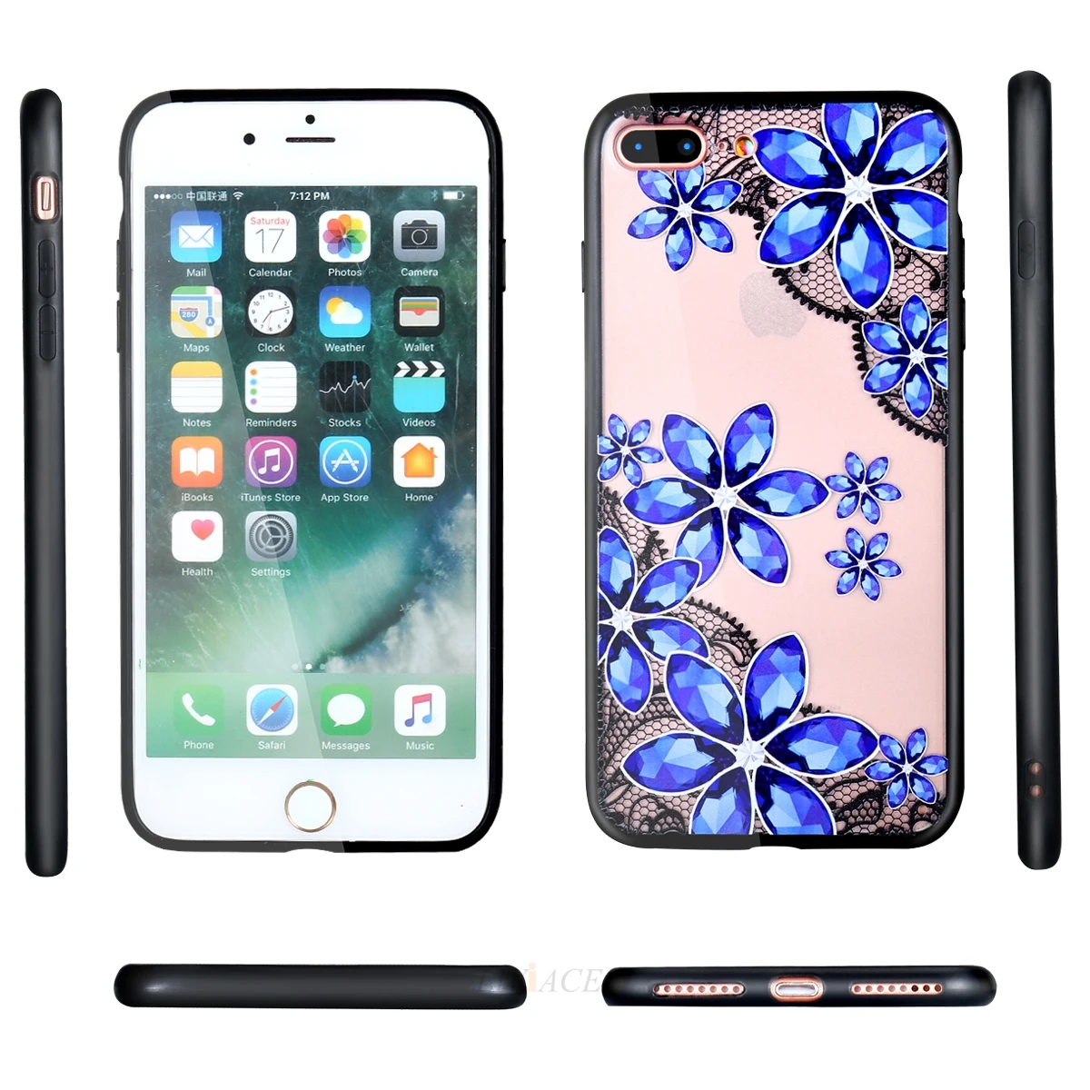 luxury diamond 3D relief lace flower phone case for samsung galaxy note 9 8 5 4 c5 c7 c9 pro girl tpu back cover coque note4 |