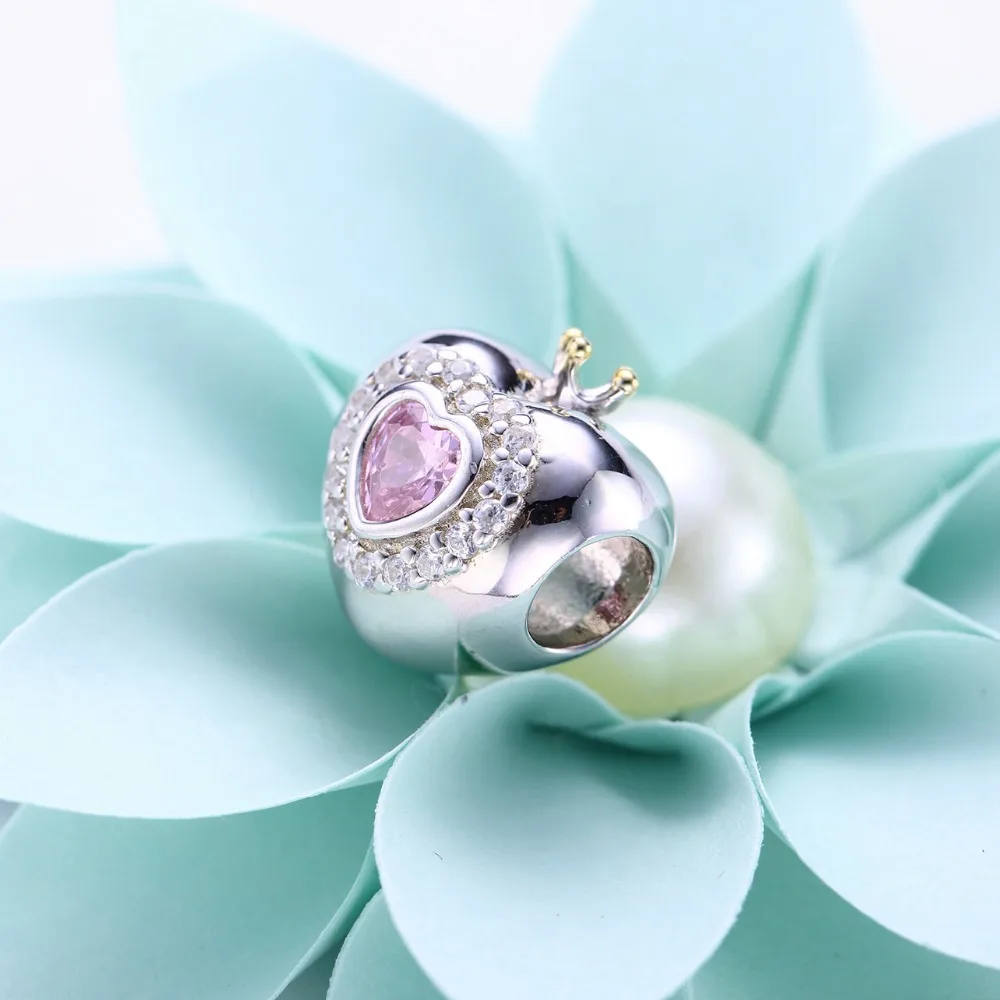 Видео! Комплект принцессы с сердечком серебряные бусины 925 пробы Подвески fit