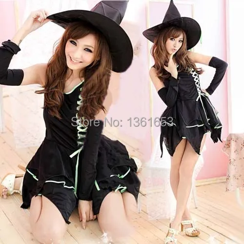 Сексуальное завораживающее винтажное платье ведьмы костюм для Хэллоуин