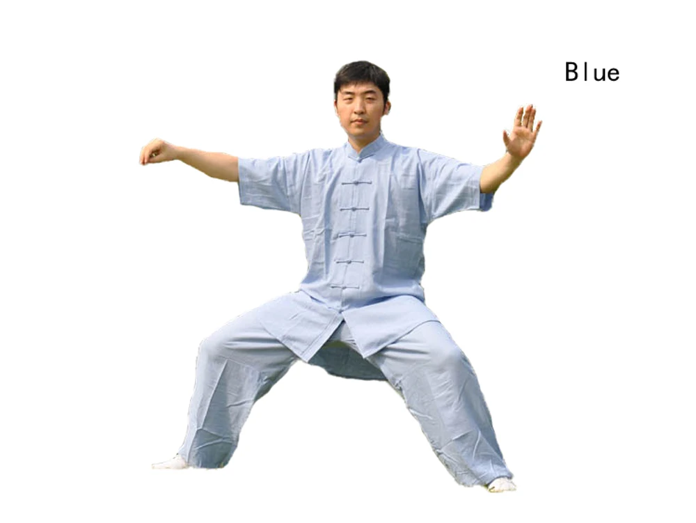 Льняная одежда Taichi унисекс с коротким рукавом для мужчин и женщин костюмы в виде