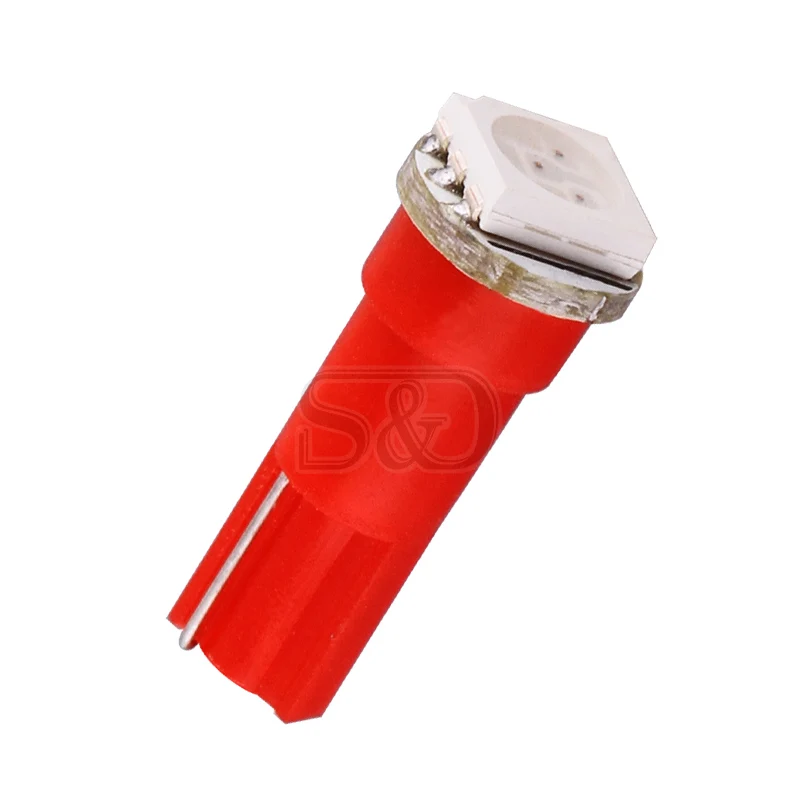 10 шт., T5 1 SMD, красный светодиодный светильник на приборной панели, лампочка для автомобиля, 74 тире, светодиодный светильник для салона автомобиля, автомобильный светильник, источник для парковки, 12 В