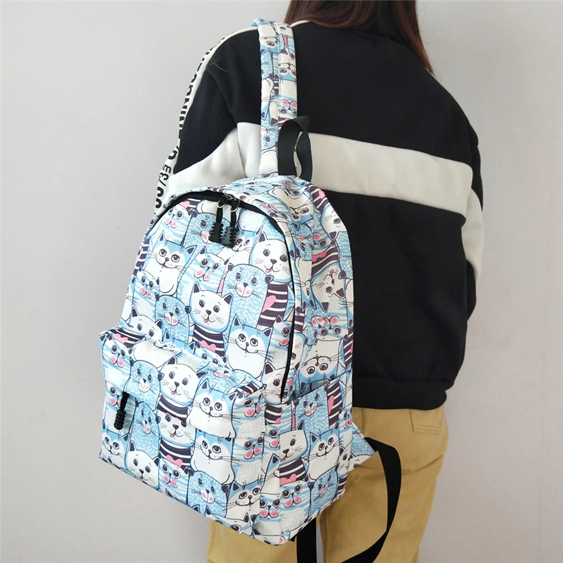 Aelicy аниме женский рюкзак Мультфильм Mochila для девочек мальчиков путешествия рюкзак милый кот печать сумка на плечо для подростков