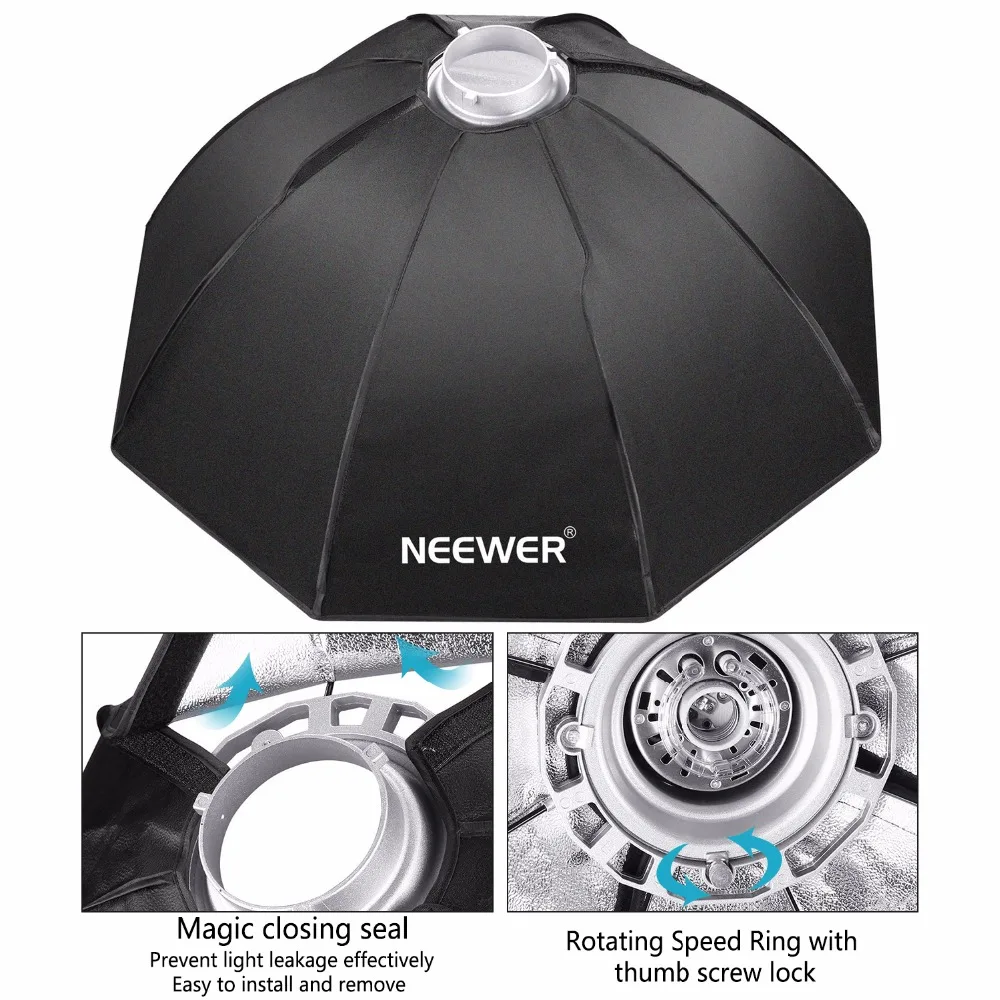 Neewer 32x32 дюйма восьмиугольный софтбокс с креплением Bowens speeding (2