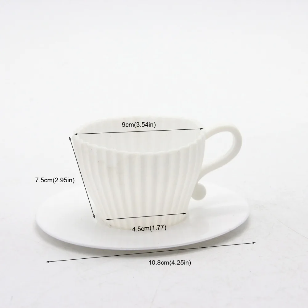 4 шт. силиконовые чашки для кексов форма торта чая + блюдца|silicone cupcake|silicone cupcake