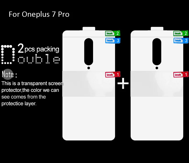 Imak Гидрогелевая пленка 3 III для Oneplus 7 Pro 6T 6 задняя Передняя Задняя Защитная Прозрачная Олеофобная пленка