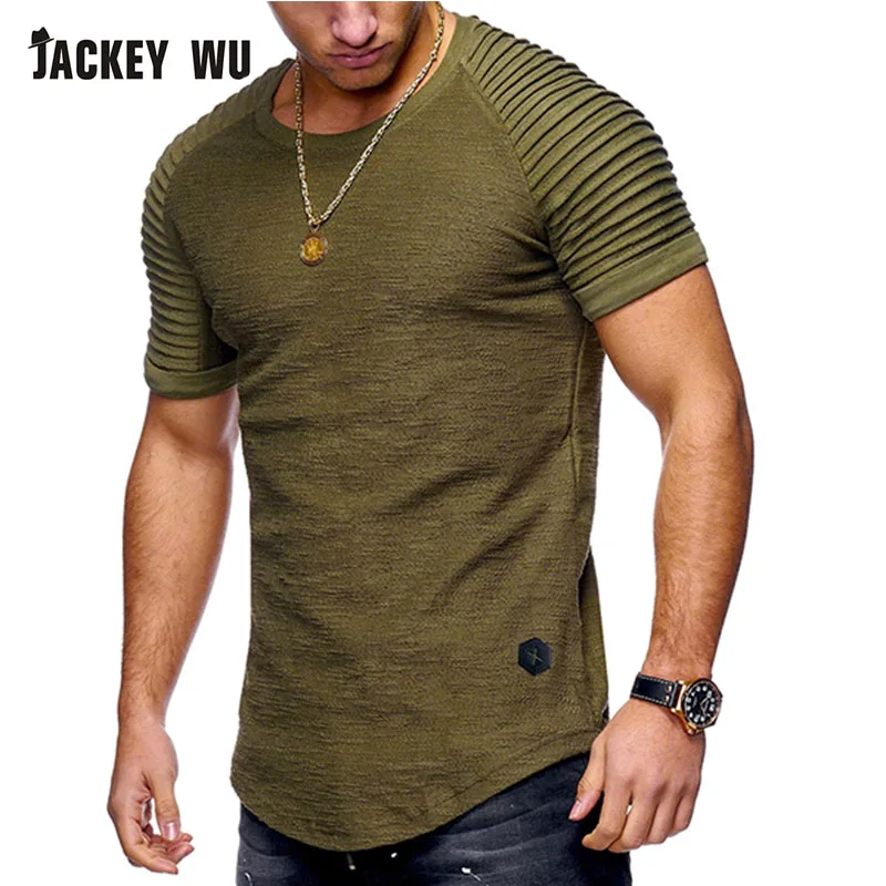 JACKEYWU брендовая мужская футболка 2019 Летняя мода складывающиеся бамбуковые