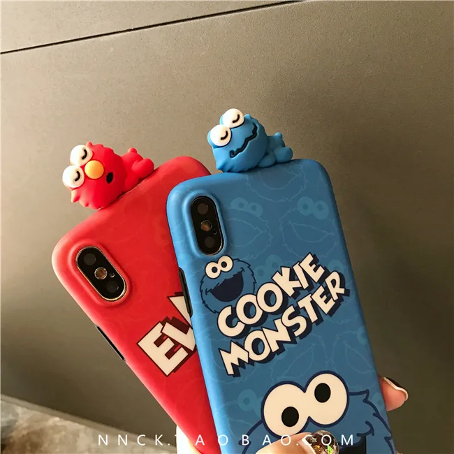Super Cute Cartoon Sesame Street Cookie Elmo Phone Case For iPhone 7 Puls 6 6S 8 X Xsmax Xr Xs Cases Soft Silicon Cover |