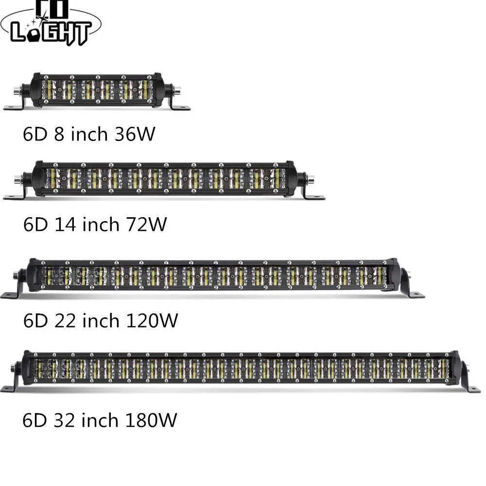 CO LIGHT 6D световой бар 8 &quot14&quot 22 &quot32&quot светодиодный рабочий свет комбинированный