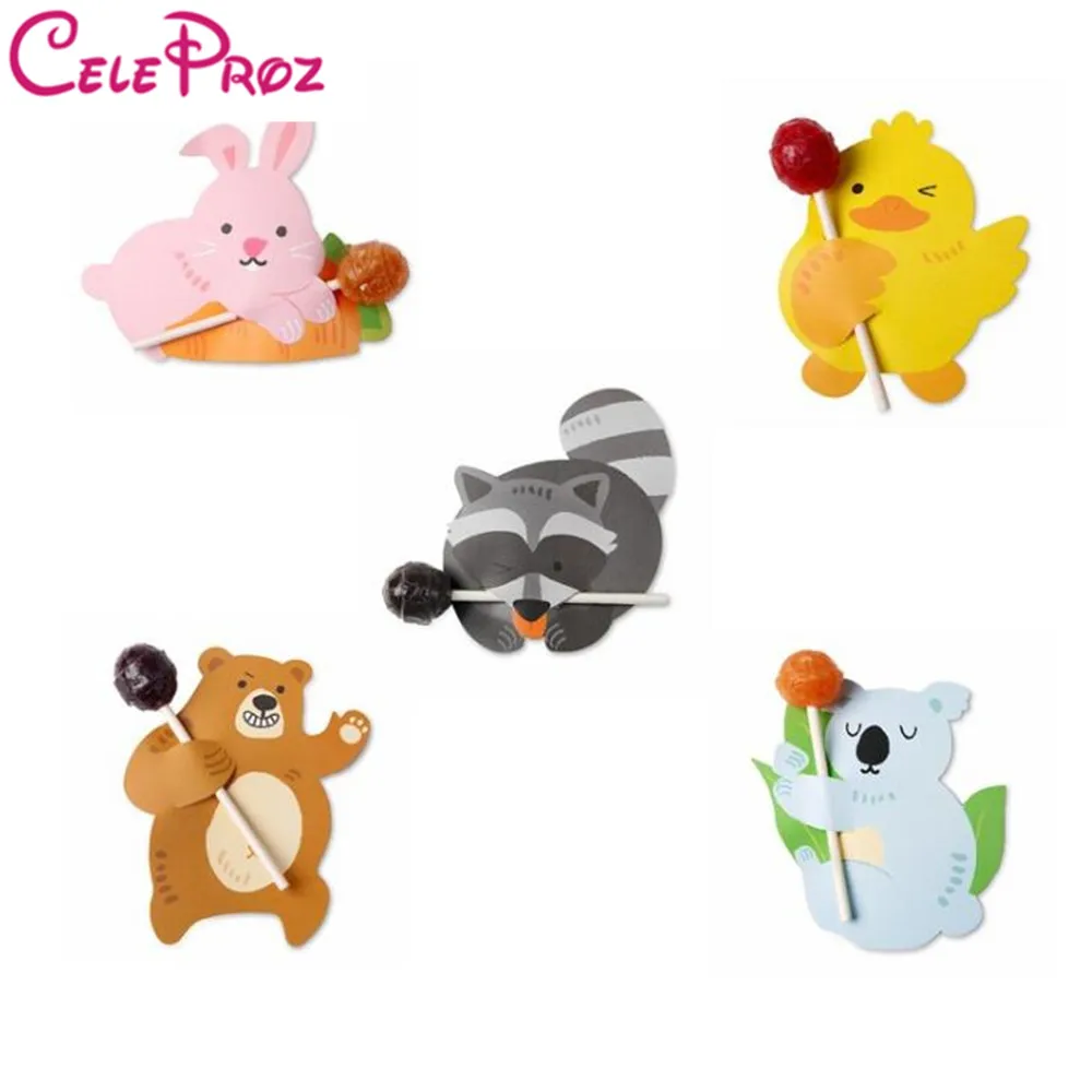 Леденец держатель карты лиса/медведь/кролик/Утенок/Folivora карточки для леденцов