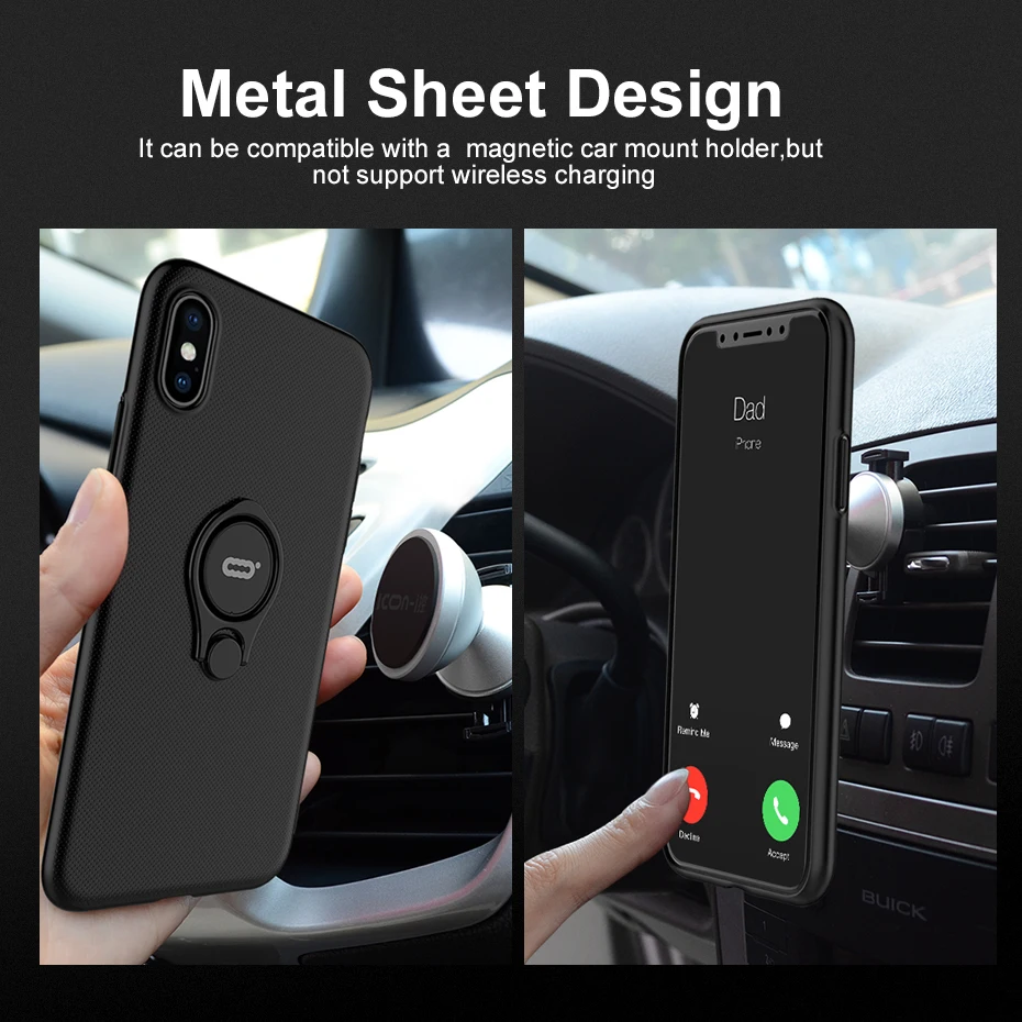 Оригинальный кольцевой держатель чехол для iphone X 10 Kickstand Мягкий ТПУ жесткий