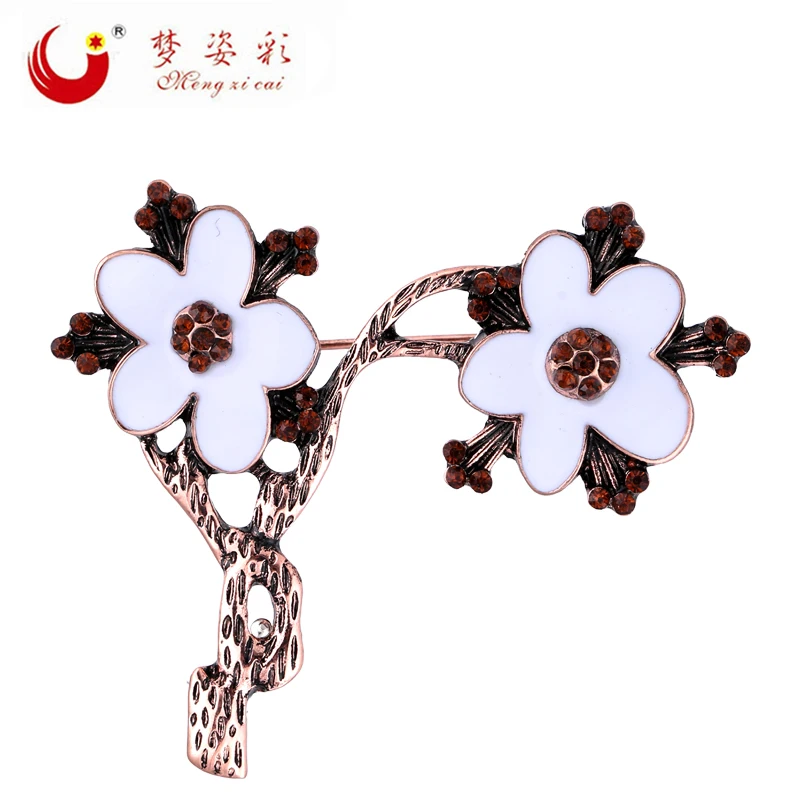 MZC грациозный фарфор цветок эмалированная брошь на булавке сливы для женщин