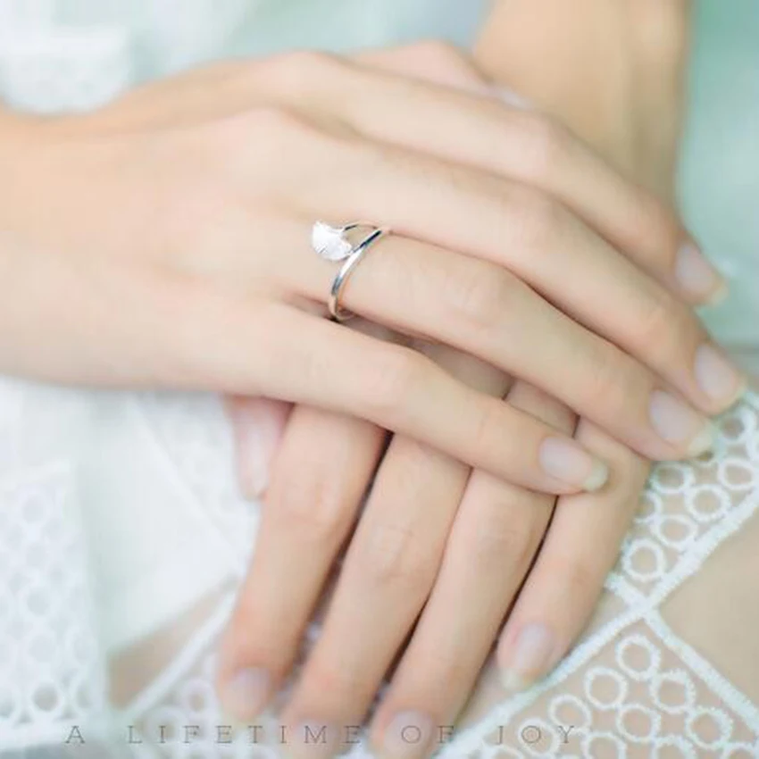 Кольцо женское в форме листьев с ракушкой | Украшения и аксессуары