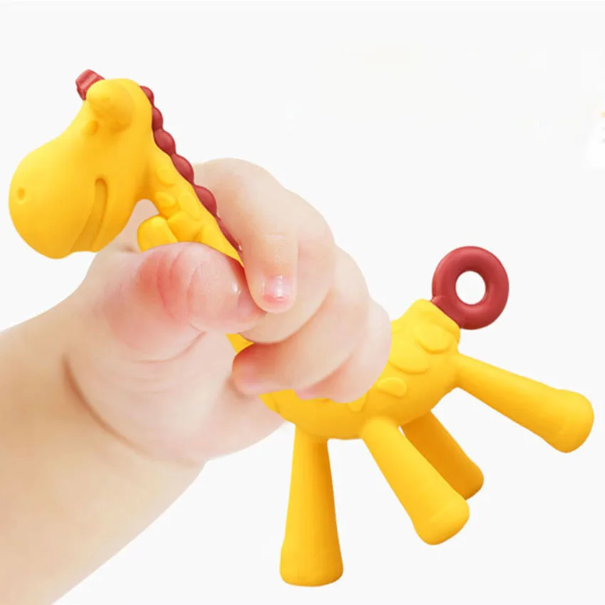 3D Жираф Силиконовые Прорезыватель для зубов ребенка игрушка бусины DIY