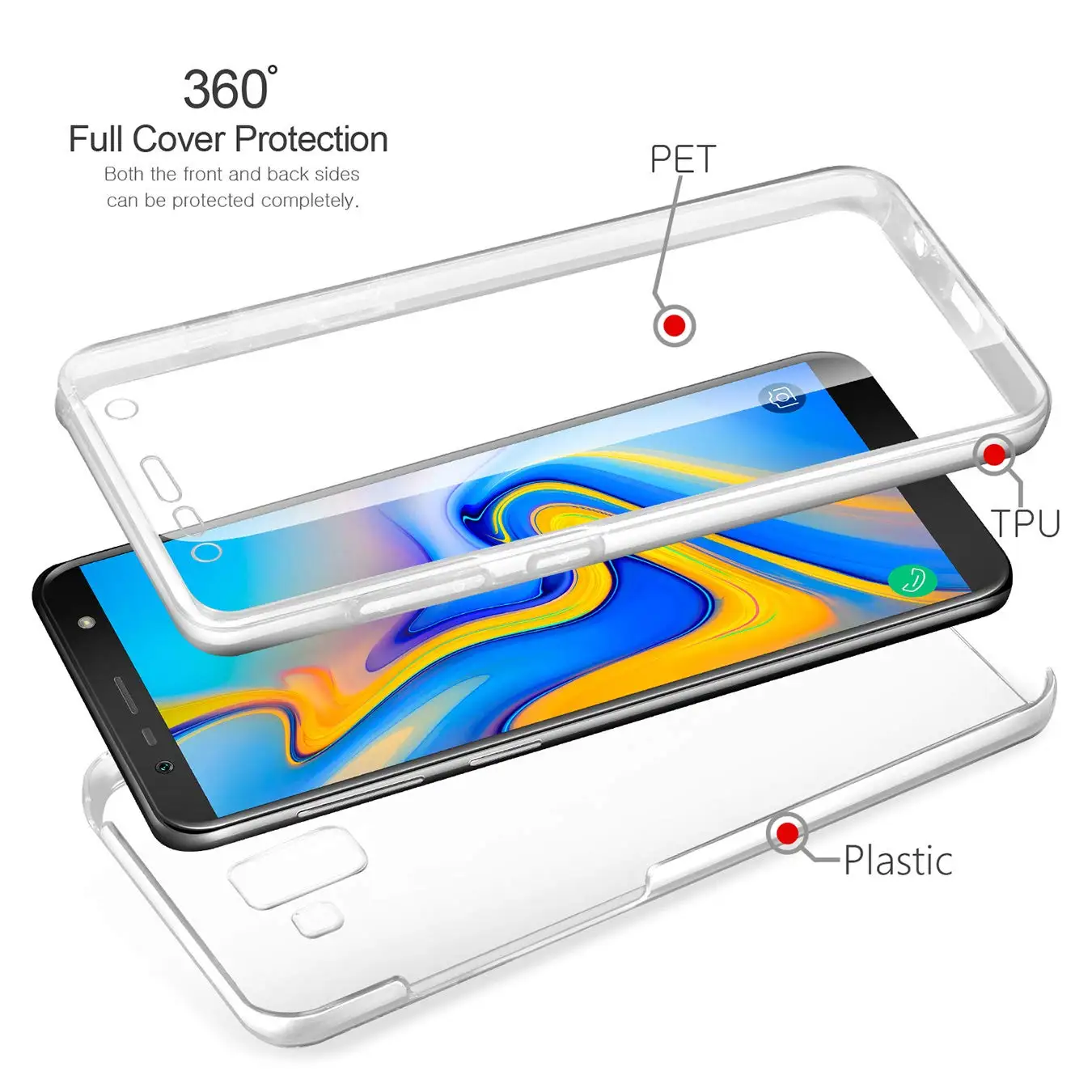 Для Samsung Galaxy J6 Plus 360 градусов j6 + 2018 силиконовый чехол с кристаллами для всего тела 2