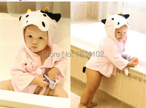 Розничная продажа детский банный халат с животными для мальчиков и девочек