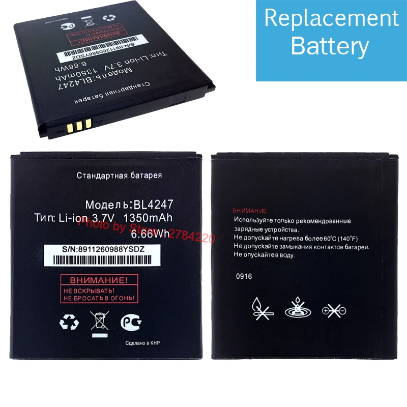 

1800mAh 100% New BL4247 Battery For Fly IQ442 Miracle BL 4247 Bateria Batterie Baterij Cell Mobile Phone Batteries