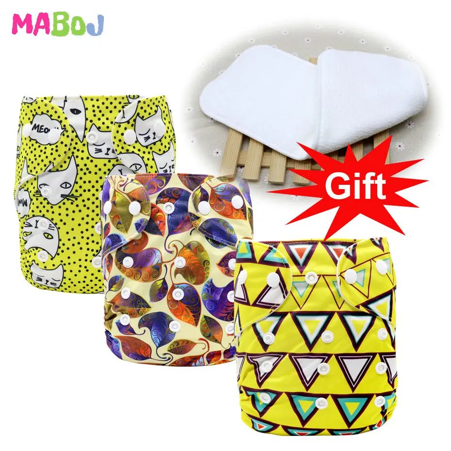 PD5-4-7-2 MABOJ Cloth Diapers Baby Pocket Cloth Diaper One Size Waterproof Nappy Reusable Cloth Nappies Set Washable Wholesale New - Цвет: PD5-4-7-2