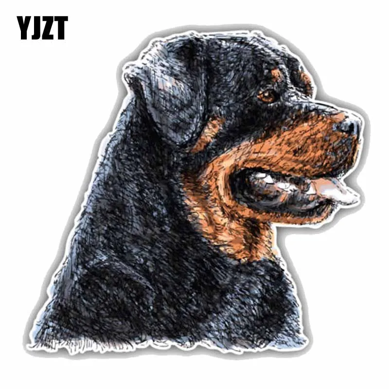 YJZT 14 см x автомобильная наклейка с головой собаки Rottweiler|car sticker|dog car stickersrottweiler sticker |