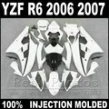ABS полный обтекатель комплект подходит для YAMAHA литья под давлением YZF R6 2006 2007 красный черный Обтекатели из белого пластика набор YZF-R6 06 07 HY37