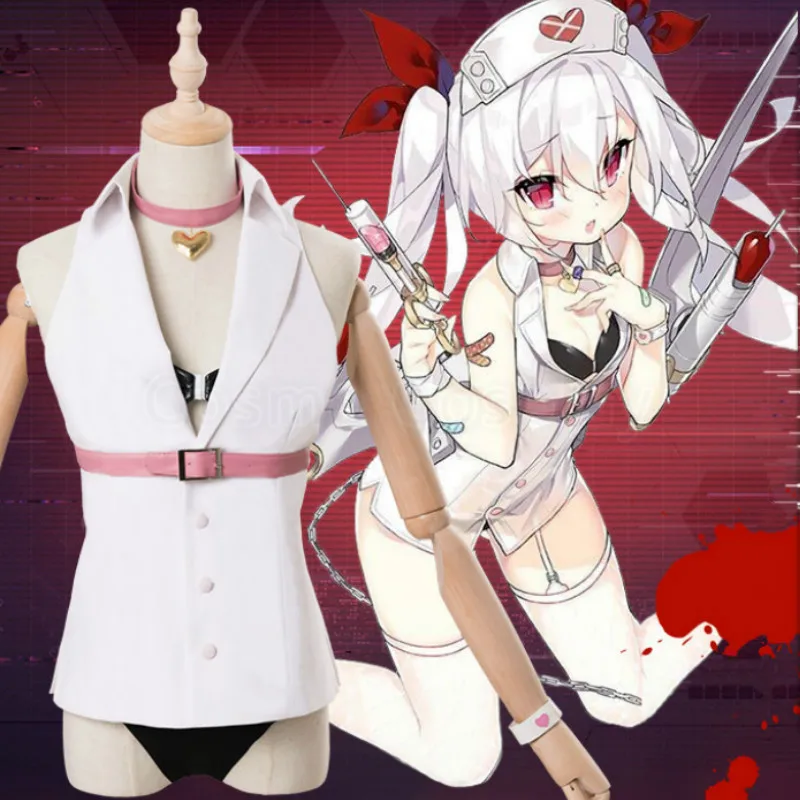 Costume Костюм для косплея вампира из игры «Azur Лейн»; костюм для девочек; белое пальто; костюм демона; костюм медсестры; комплект одежды - Цвет: Costume