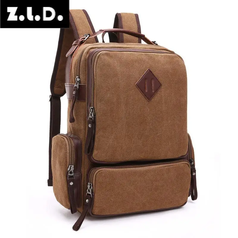 Z.L.D. Модные холщовые рюкзаки для мужчин и женщин школьные ранцы подростков