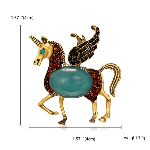 Brown Horse Модная брошь с жирафом, лошадью, слоном, лосем, оленем, булавки для женщин, эмаль, мультяшное украшение, брошь, мужской костюм, ювелирные изделия, аксессуары - Окраска металла: Brown Horse