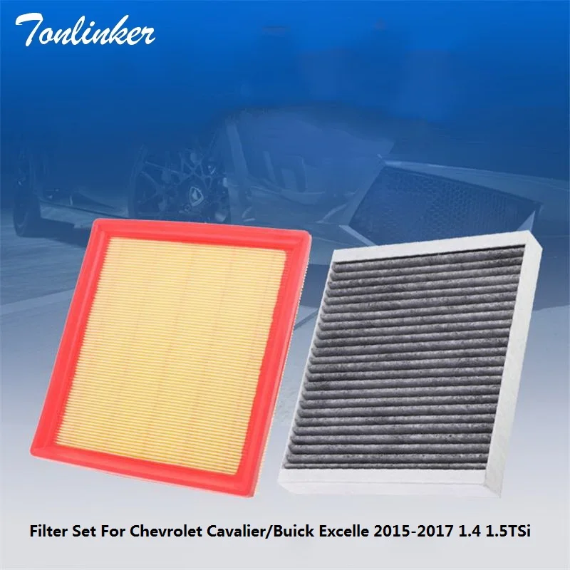 2 Pcs Filter Set Tonlinker 2 шт. воздушный фильтр двигателя кабина воздушный фильтр набор встроенный внешний для Chevrolet кавалер/Buick Excelle- 1,4 1.5TSi - Цвет: 2 Pcs Filter Set