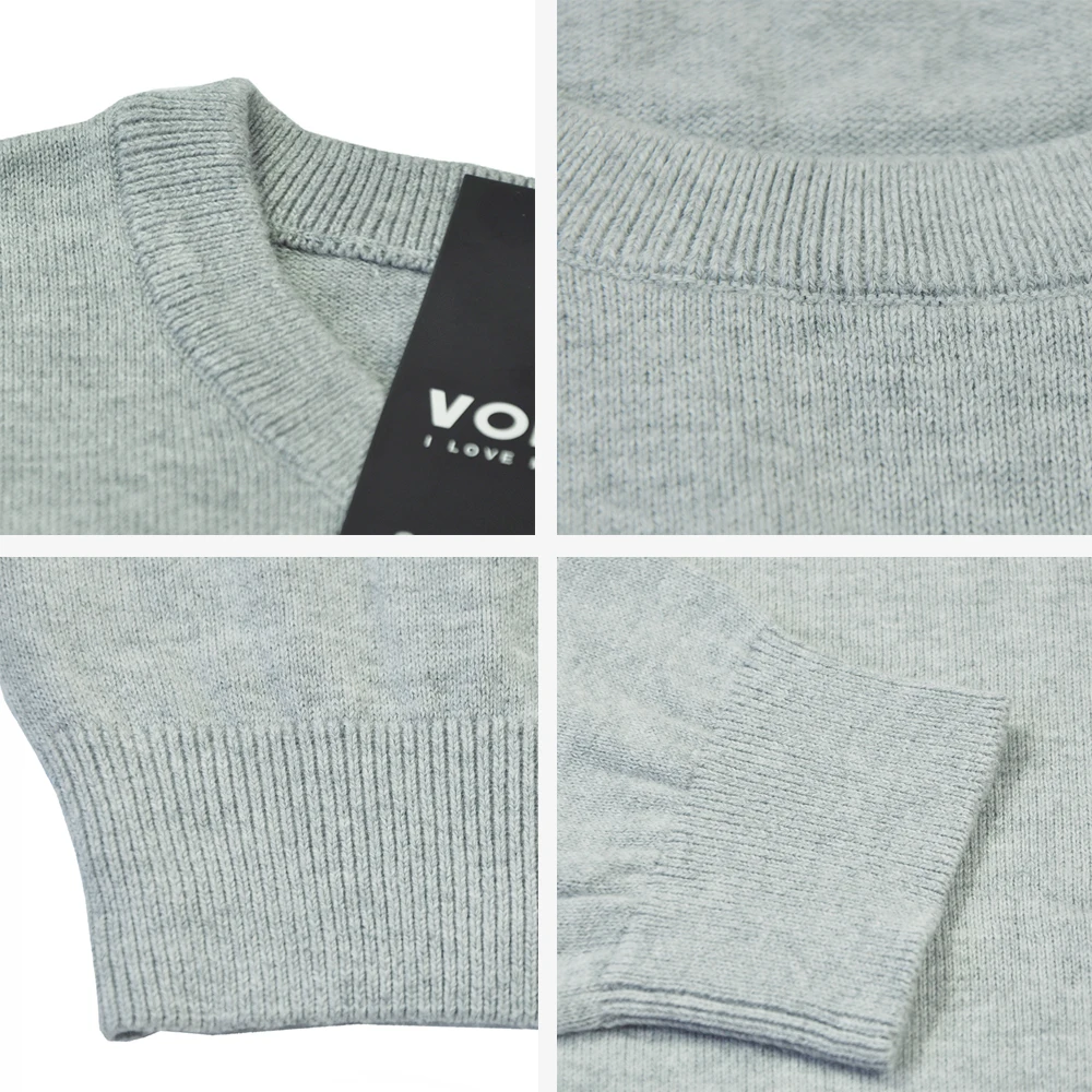 Мужской Однотонный свитер Vomint Трикотажный Хлопковый пуловер разных цветов с