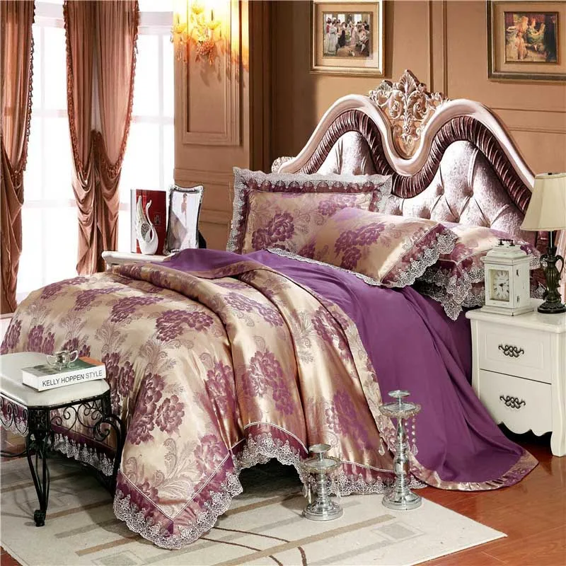 Комплект постельного белья из жаккарда роскошный атласный комплект