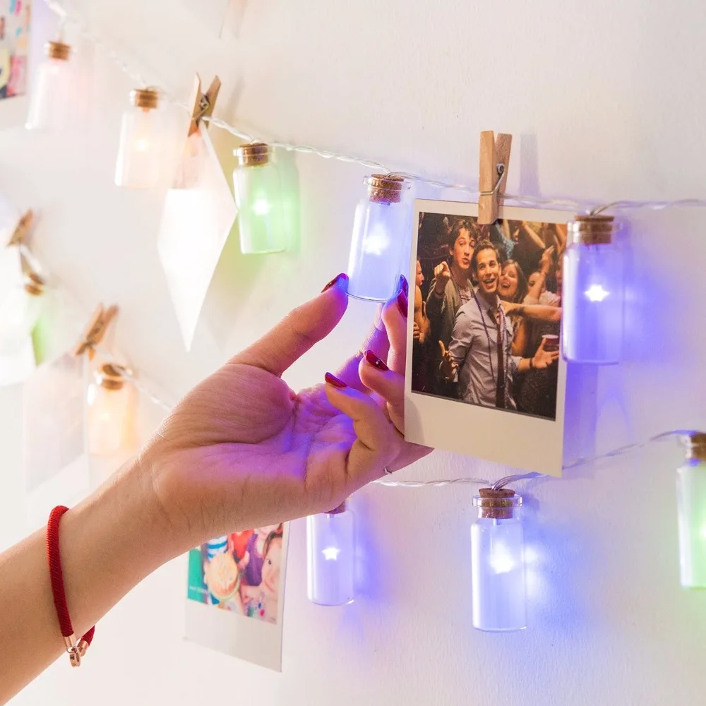 Новинка стеклянная банка мини битва светодиодный гирлянды с 20 батарейками для