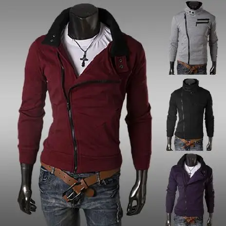 Новый торговли более 2015 зимние молния дизайн двойной воротник кардиган с