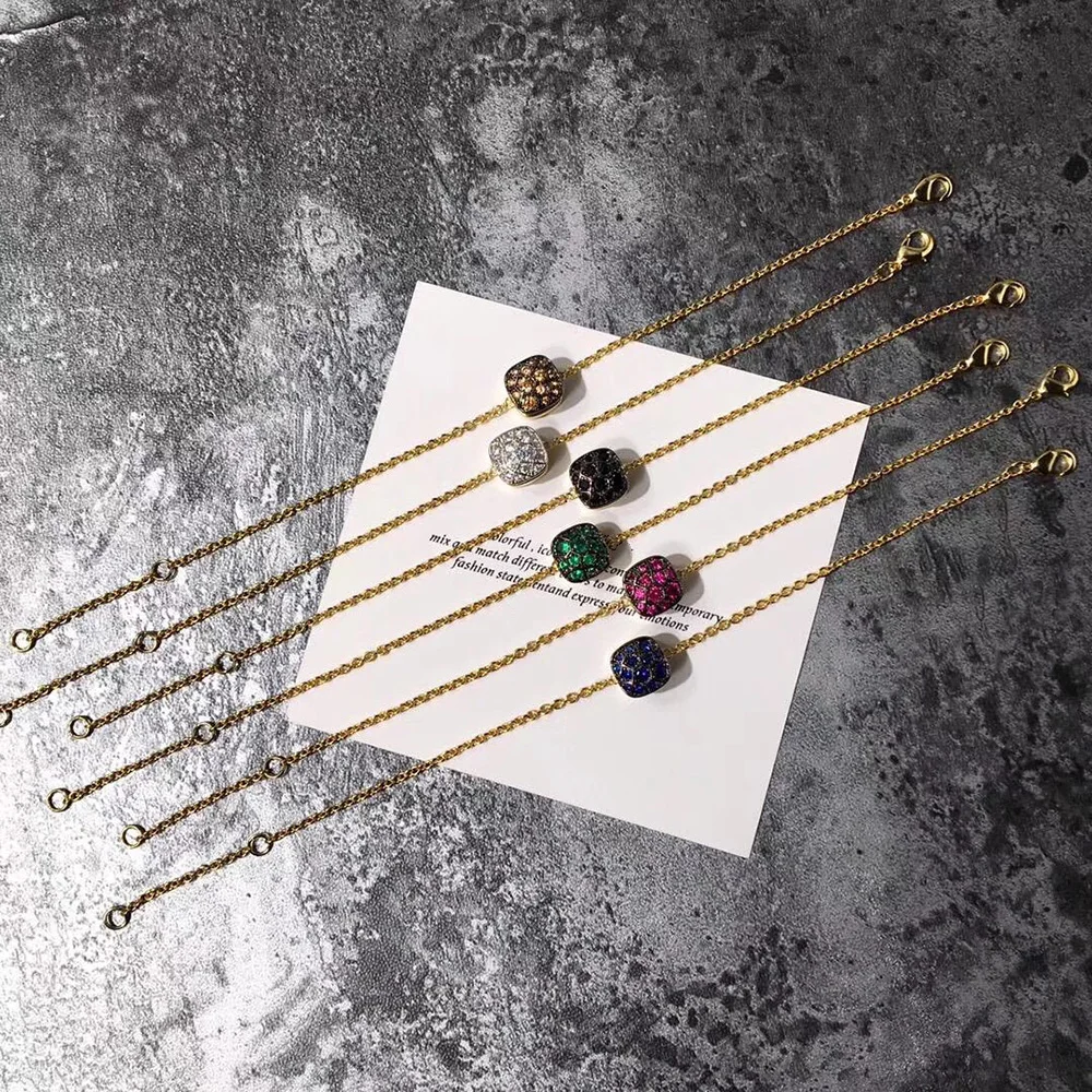 Женские дизайнерские браслеты с камнями розовое золото 2019 пробы 585