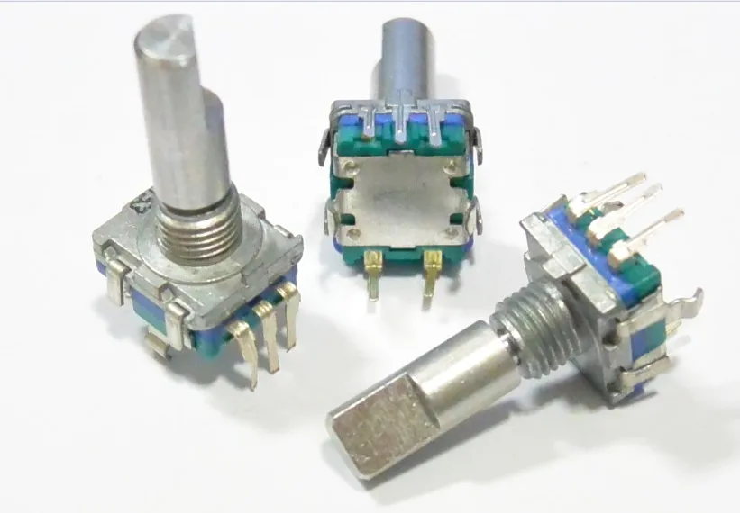 

2 шт./лот, Южная Корея, тип EC11, энкодер с переключателем, 20 импульсов, 20 позиционирования, длина вала 20 мм, цифровой импульсный потенциометр
