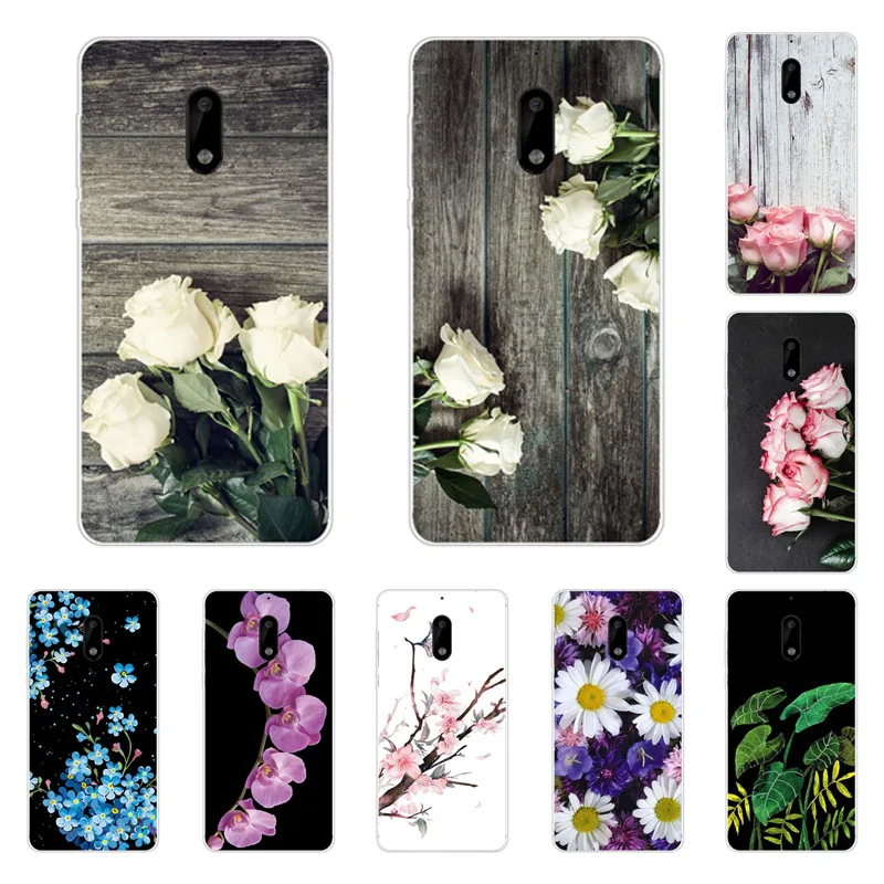 Для nokia 1 2 3 5 6 2018 чехол силиконовый мягкий из ТПУ с изображением популярных цветов