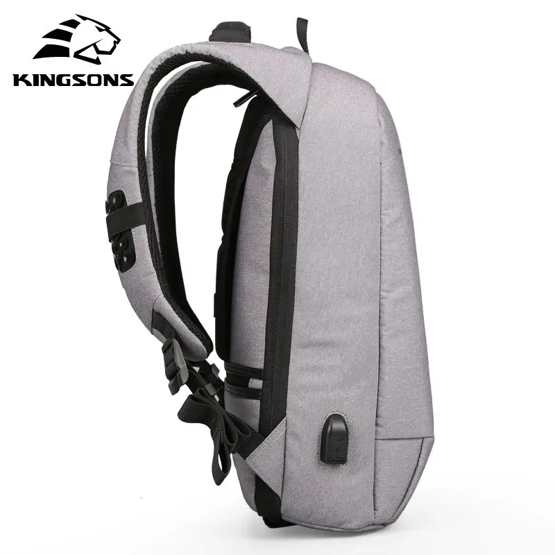 Kingsons школьный рюкзак с защитой от кражи 15 6 дюймов usb зарядка сумка для ноутбука