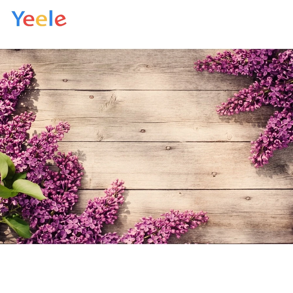 Yeele Lavender Flowers Wooden Screen Commodity Food Fashion Show Photography Backgrounds Photographic Backdrops For Photo Studio |