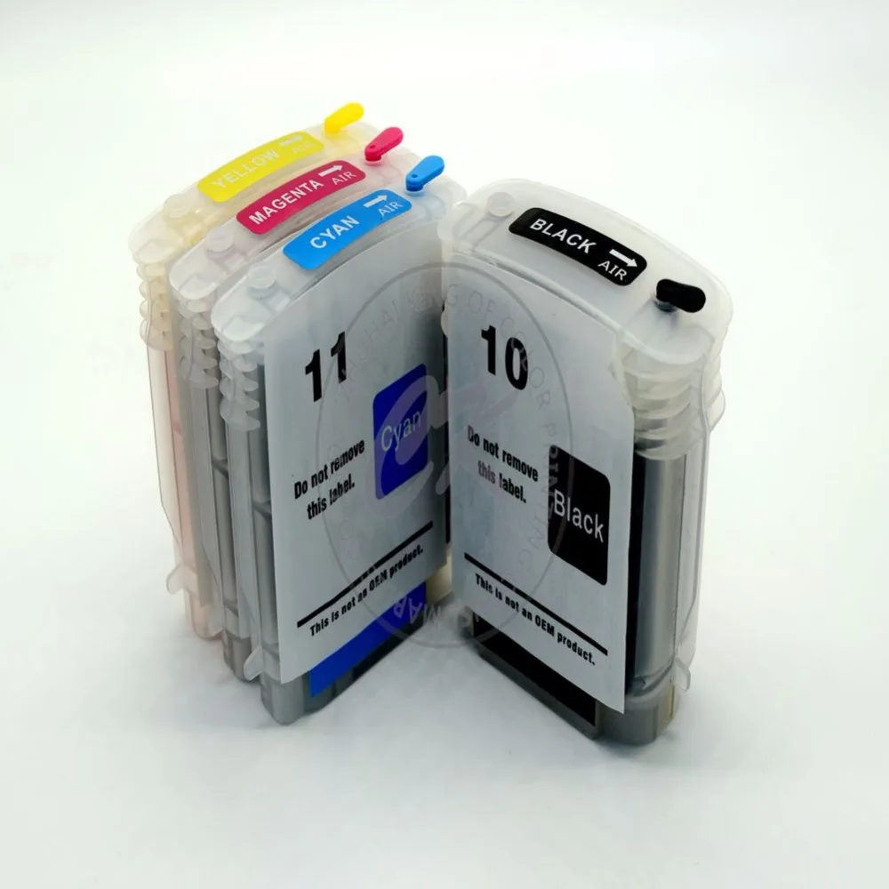 1 комплект полный чернила с чипом для HP10 HP11 перезаправляемый картридж 82 C4844A C4911A