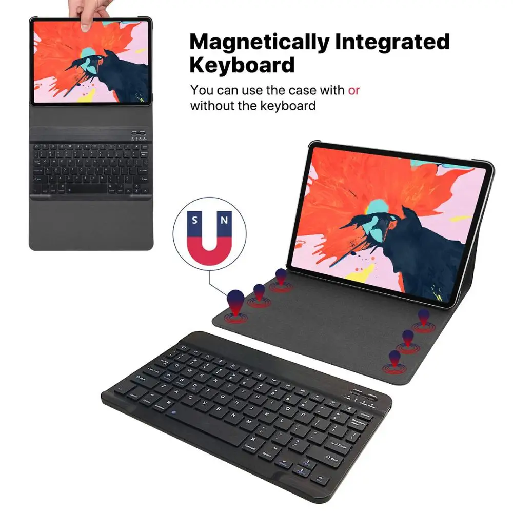 Для нового iPad Pro 11 Чехол W Беспроводная Bluetooth клавиатура Смарт кожаный защитный