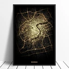 Городе Шанхае светильник Карты изготовленный на заказ карта городов мира Плакаты Печать на холсте Nordic Стиль Wall Art домашний декор