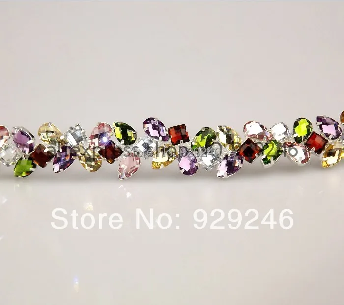 2 3 см фиолетовый коричневый розовый зеленый красный смоляные Стразы цепи планки