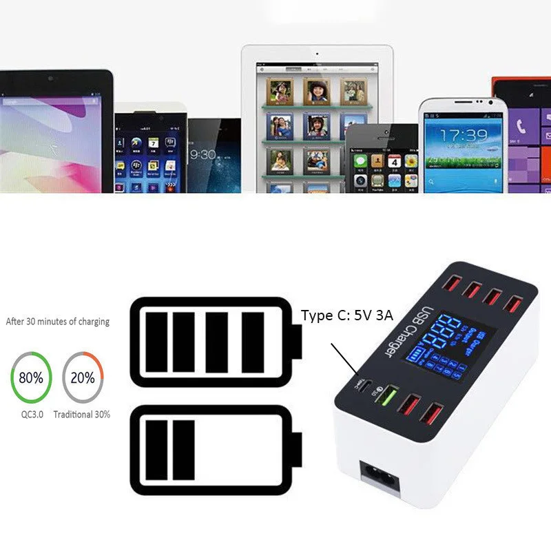 8 портов мульти быстрое зарядное устройство Usb быстрая зарядка 3 0 несколько
