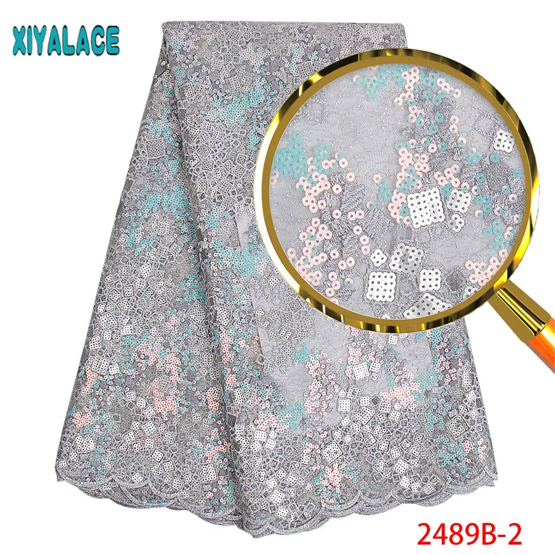 Африканская органза кружевная ткань Блестки Кружева embdroidery Высокое качество африканская французская кружевная ткань для африканской свадьбы PGC2489B-1