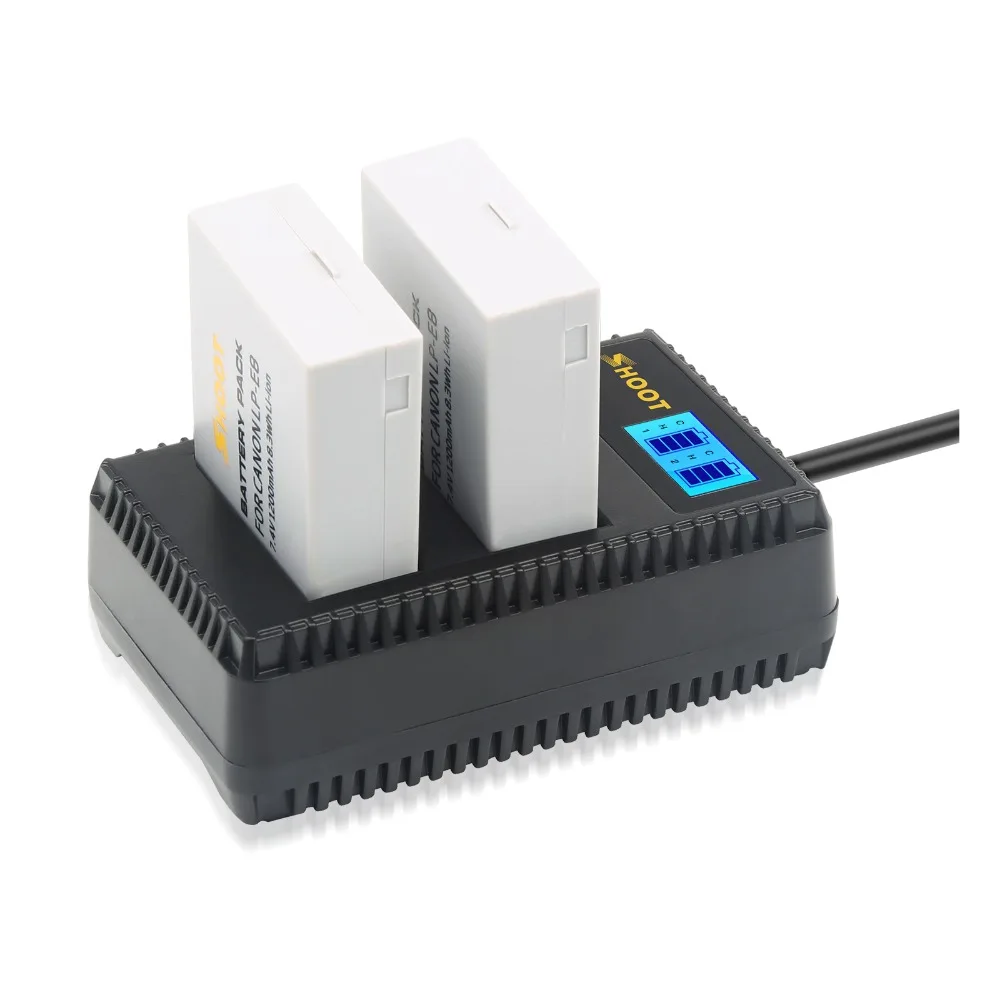 Снимать 2 шт. 1800 мАч LP E8 LPE8 Батарея с светодиодный двойной USB Зарядное устройство