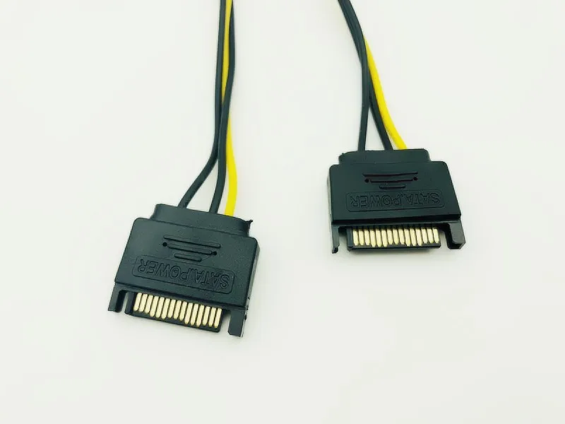 Видеокарта с двойным 15 контактным разъемом SATA папа к 6 контактному PCI E PCIe Express